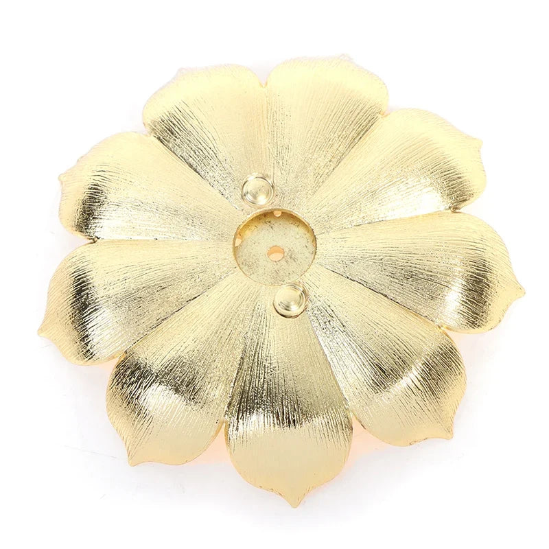 Gold Incense Burner Stick Holder – Buddhist Flower Plate Base