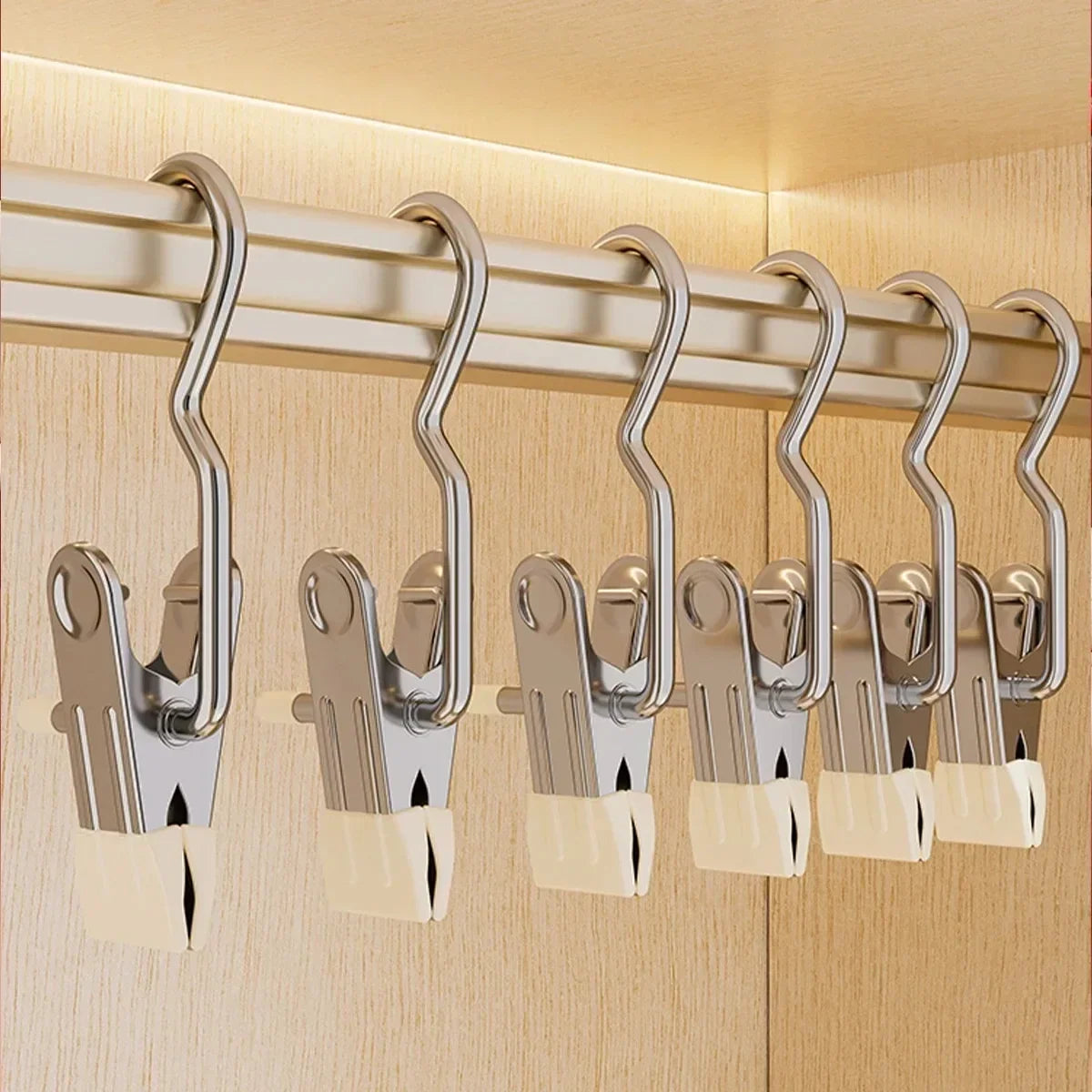 Stainless Steel Anti-Slip Clothes Hangers & Sock Clips
