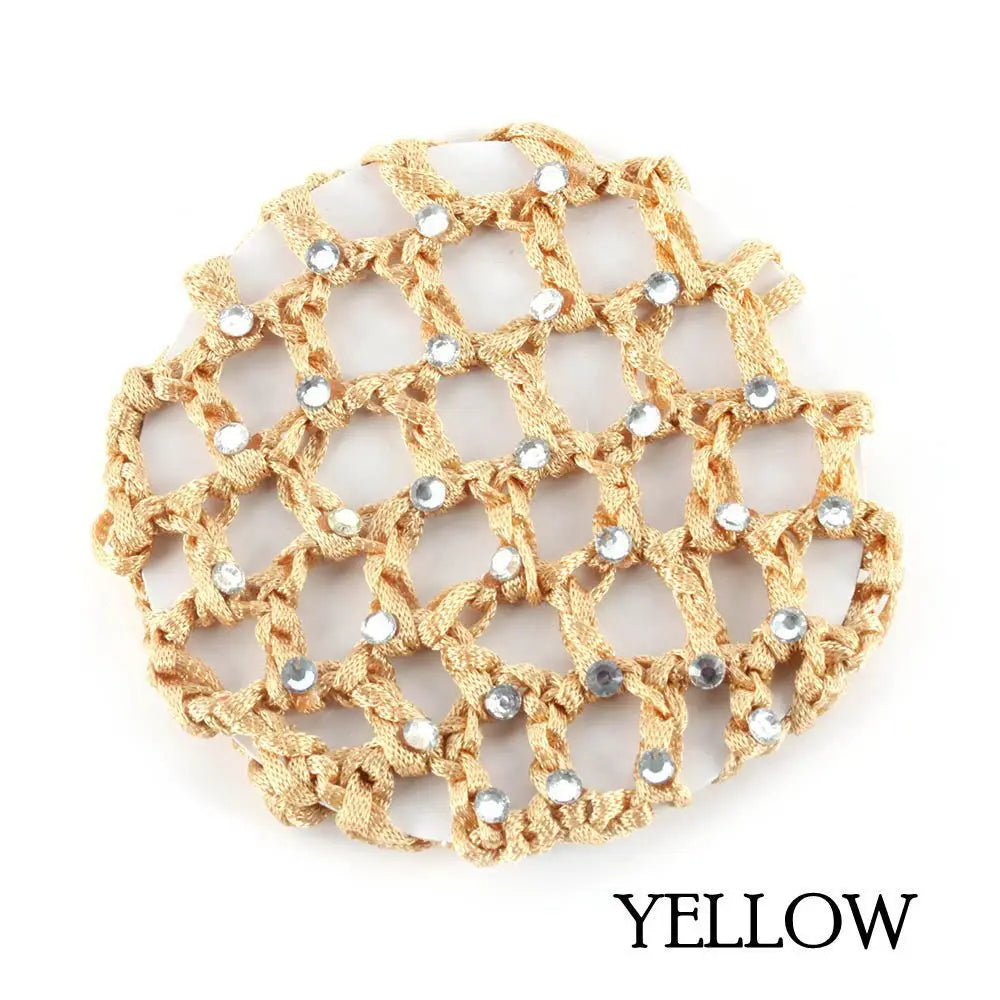 Pearl Rhinestone Bun Cover Hair Net | Ballet Dance Elastic
