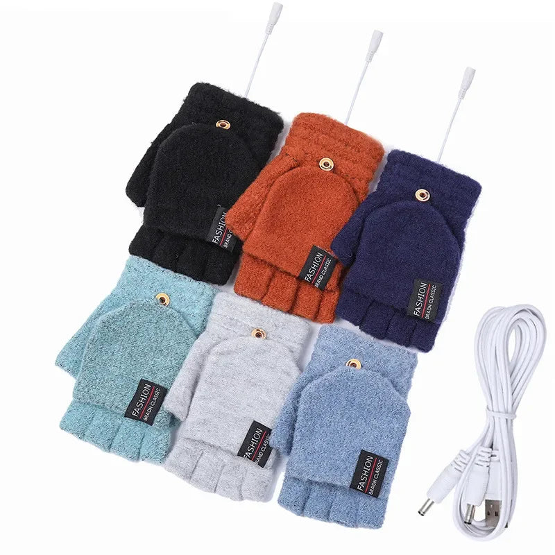 USB Electric Heated Gloves – Convertible Hand Warmer Gloves