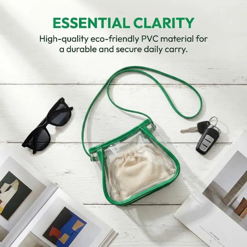 Clear PVC Crossbody Bag – Waterproof 2-in-1 Shoulder Bag