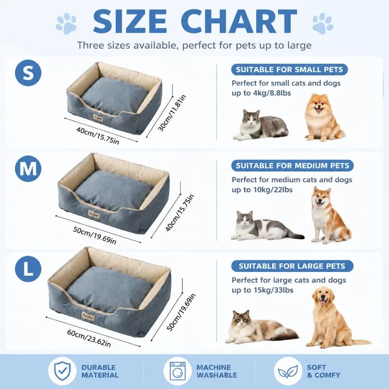 KEMORELA Four Season Cat & Dog Bed – Washable Anti-Slip Sofa