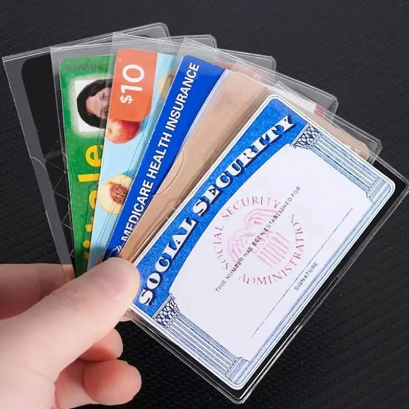 10-Pack Clear PVC Card Sleeves | Credit & ID Card Protectors