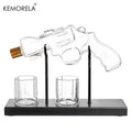 KEMORELA Revolver Glass Decanter & Whiskey Glass Set | Bar Gift