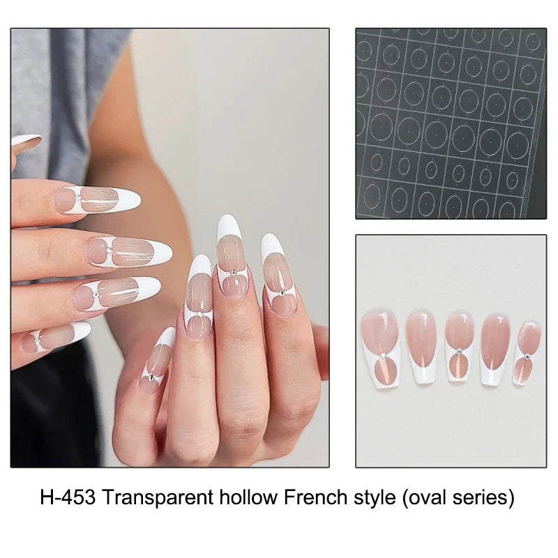 French Nail Stencil Stickers – Hollow Tip Guide Templates