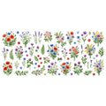 Watercolor Wildflower UV Transfer Stickers | Floral Rub-On Decals
