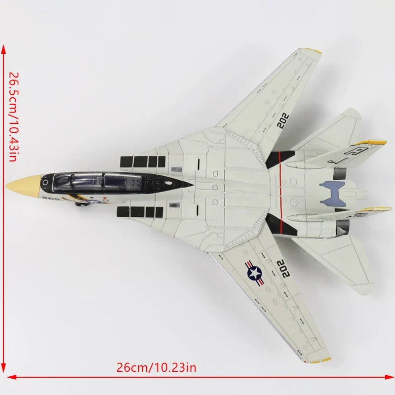 1:72 Scale F-14 Tomcat Fighter Jet Model – 10.24" ABS Kit