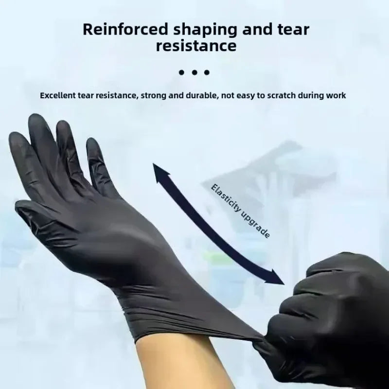 Black Nitrile Disposable Gloves 100pk – Powder Free S/M/L/XL