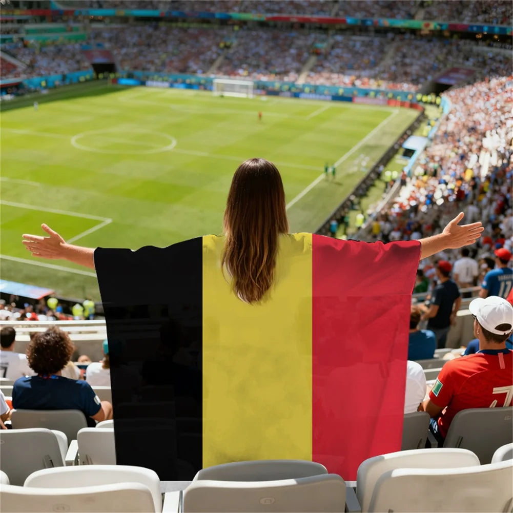 2026 World Cup Football Flag Cape | Wearable Fan Shawl
