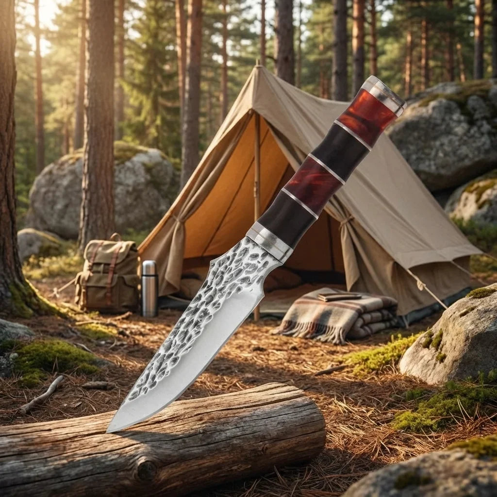 Vintage Fixed Blade Outdoor Knife – Hand Forged Bushcraft Blade