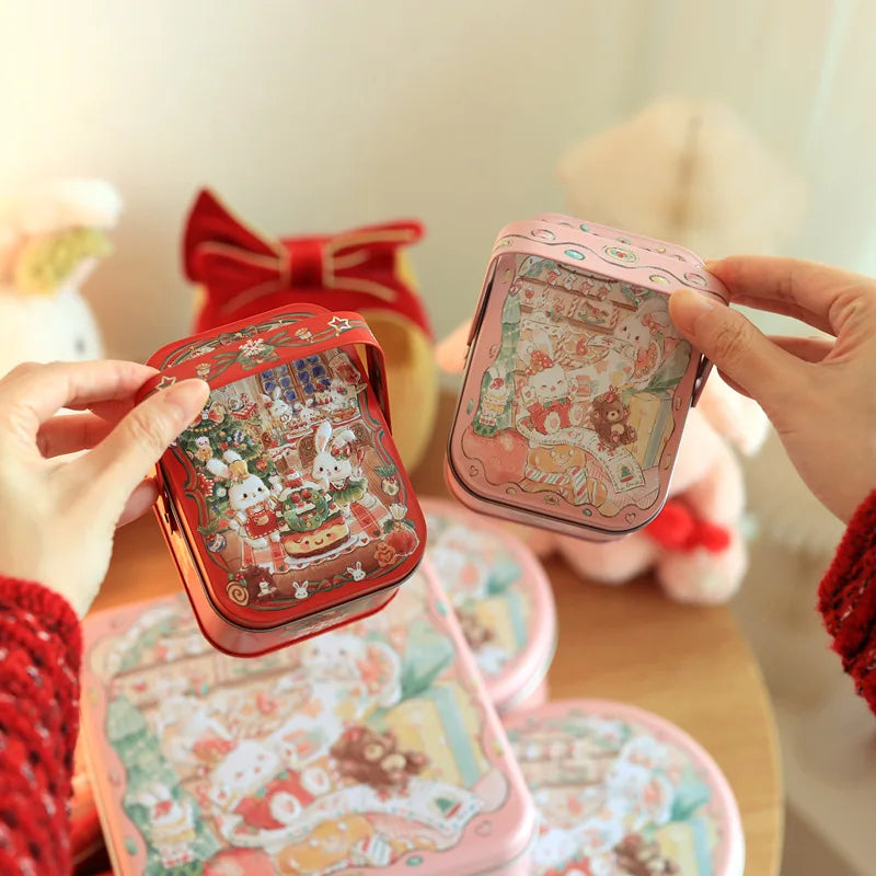 Tinplate Candy Box Kids Gifts Small Tin Cookie Portable Rabbit