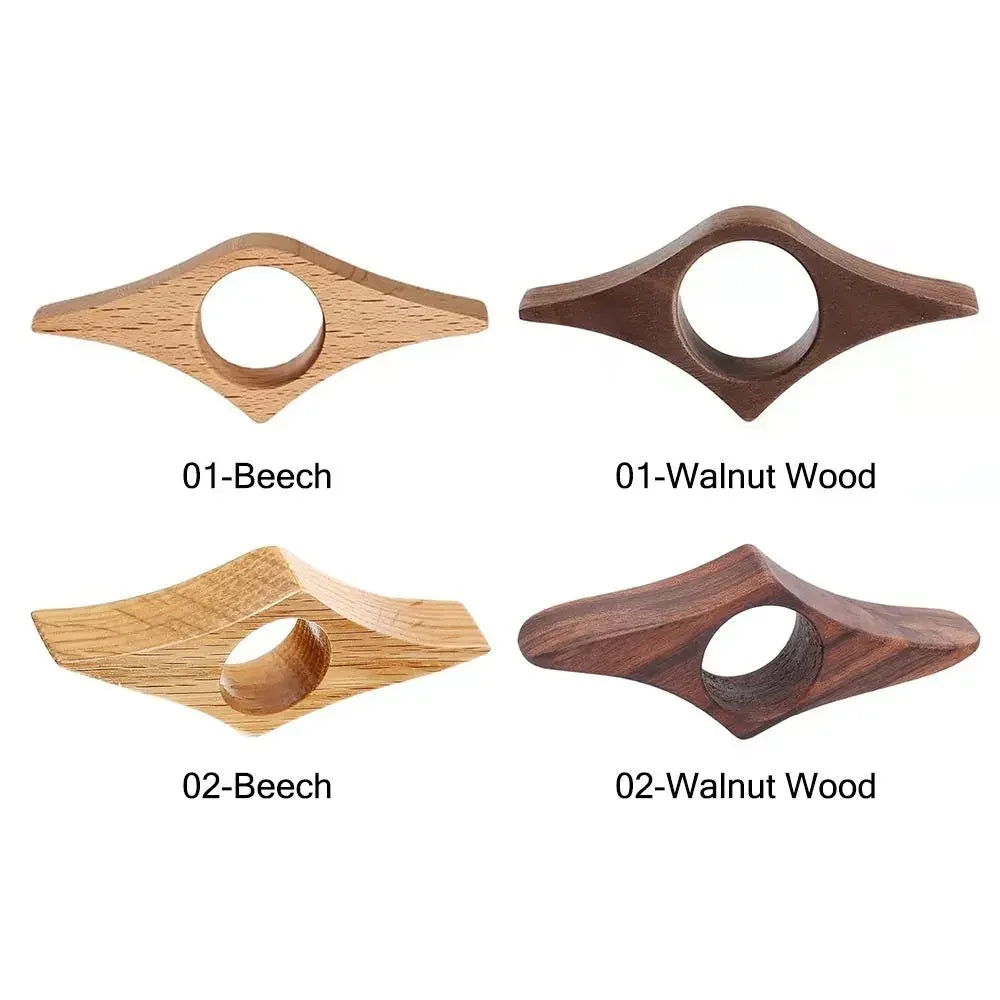 Solid Wood Book Presser Reading Press Page Finger Ring One Hand