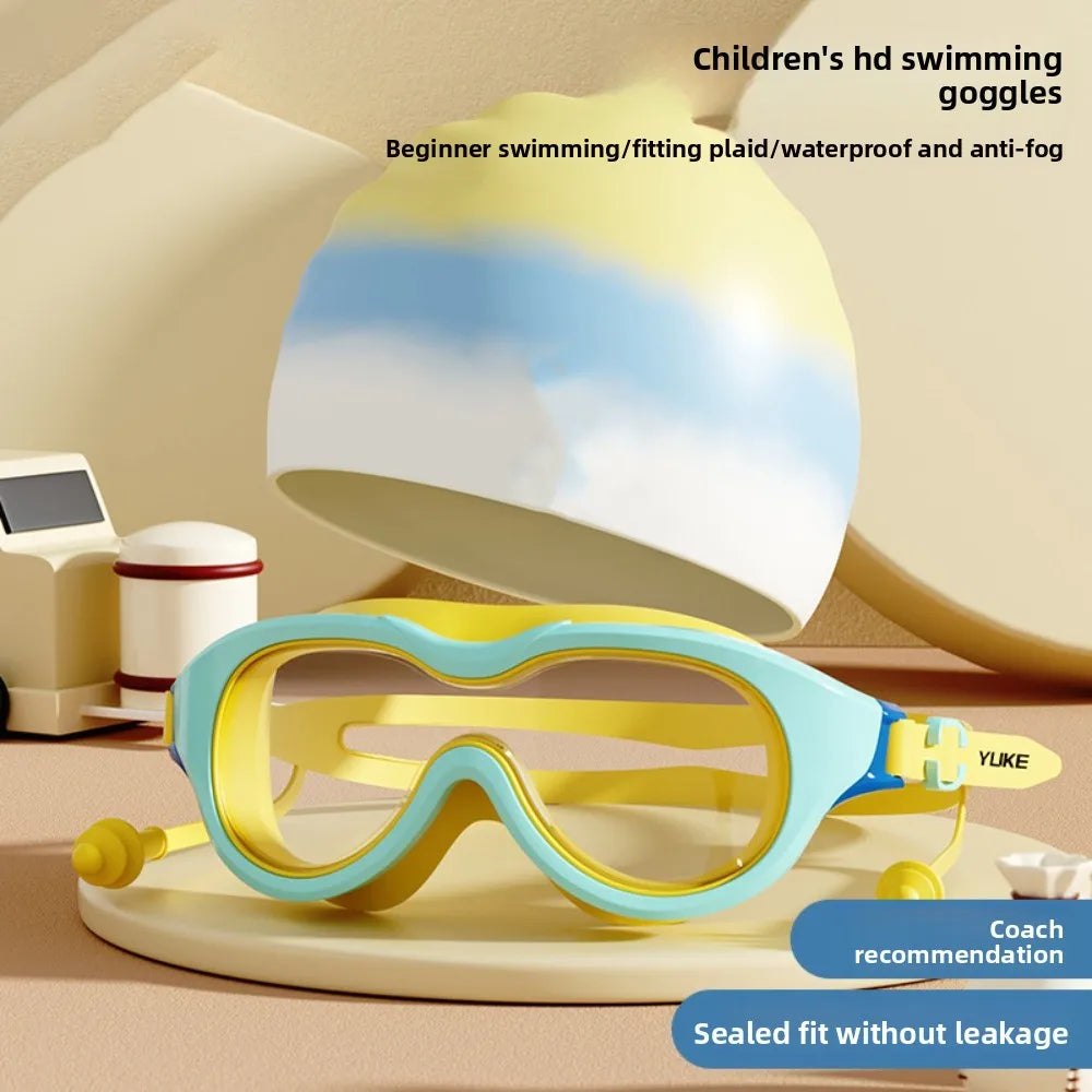 Wide View Anti-Fog Swim Goggles with Ear Plugs – Youth & Adult