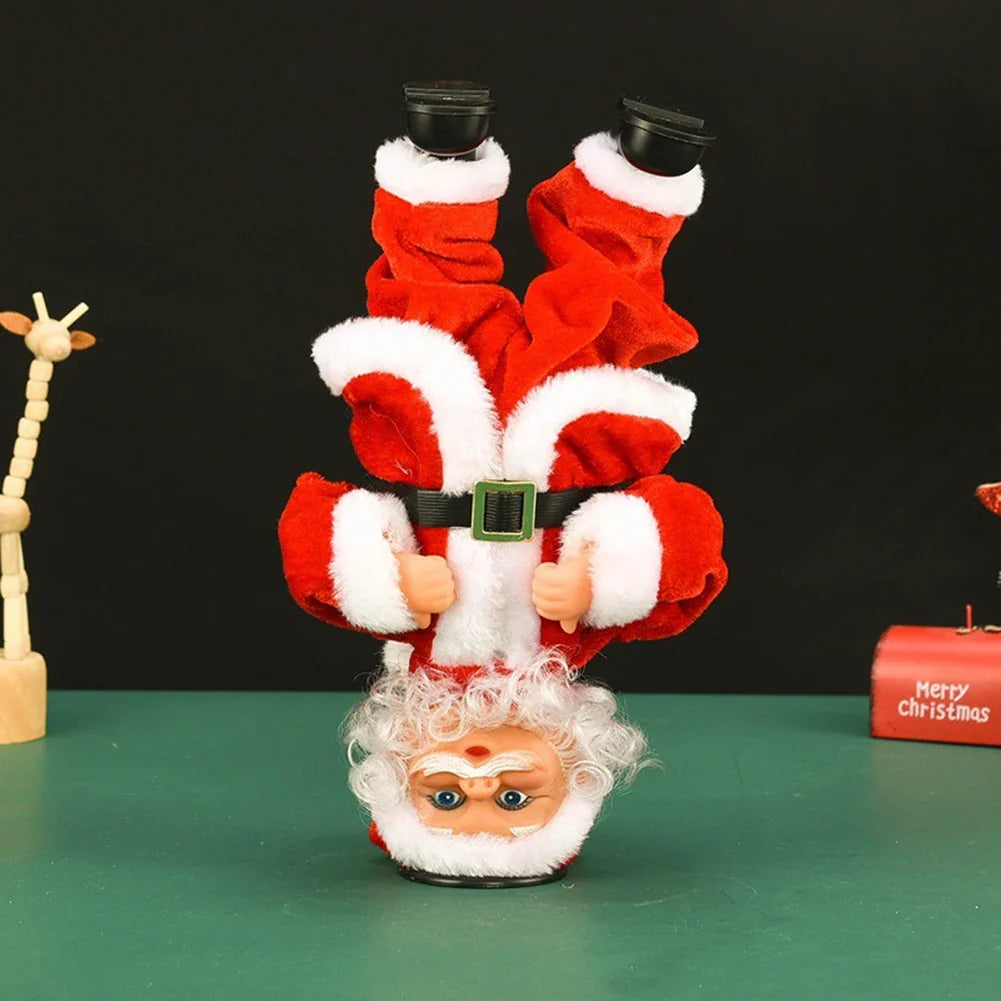 Breakdancing Headstand Santa Plush Toy – Singing & Spinning