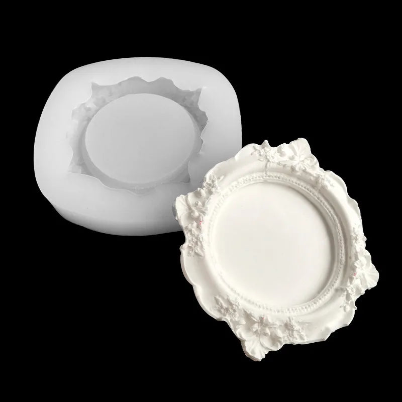 Baroque Tray Silicone Mold European Lace Relief Fruit Cake Pallet