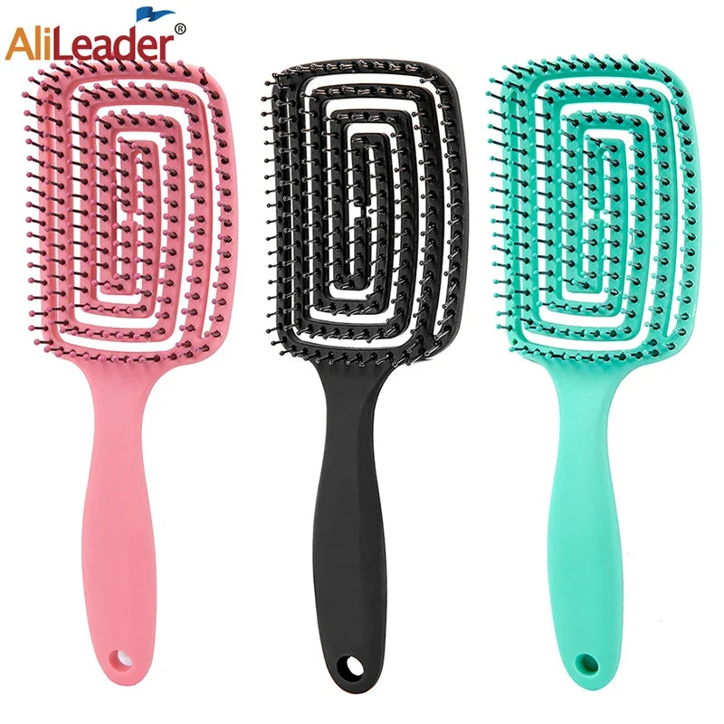 Hollow Detangling Brush for Afro 3A–4C Curly Natural Hair