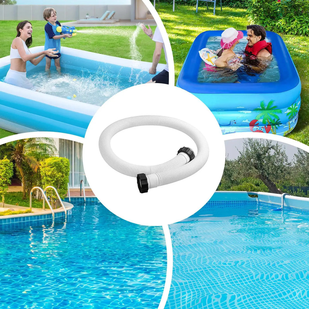 Heavy-Duty Flexible Pool Pump Hose – Quick-Connect Fittings