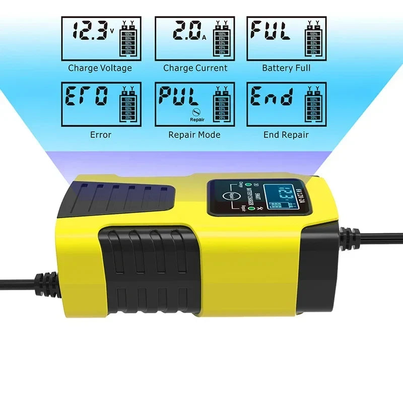 Automatic 2A 6V 12V Car Battery Charger Lead-acid GEL AGM Wet Calcium