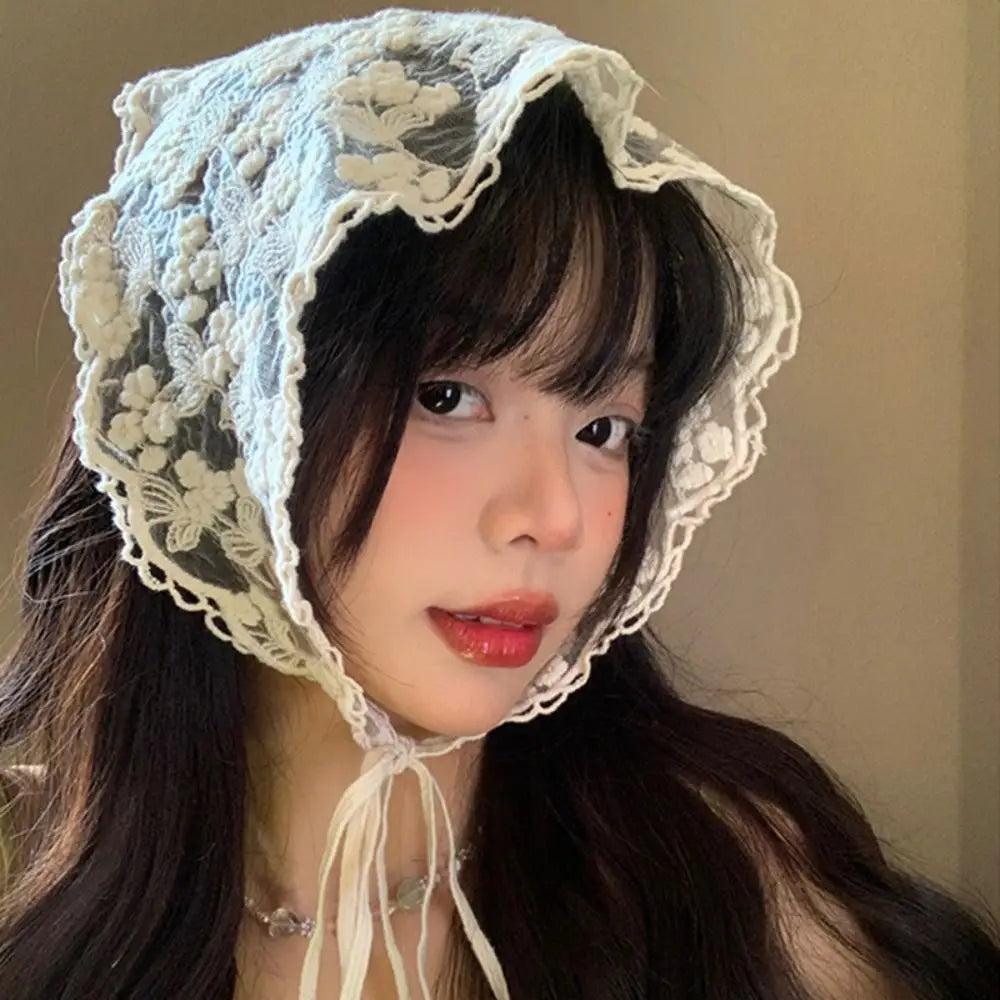 Vintage Boho Triangle Lace Hair Scarf Headband – Women & Girls