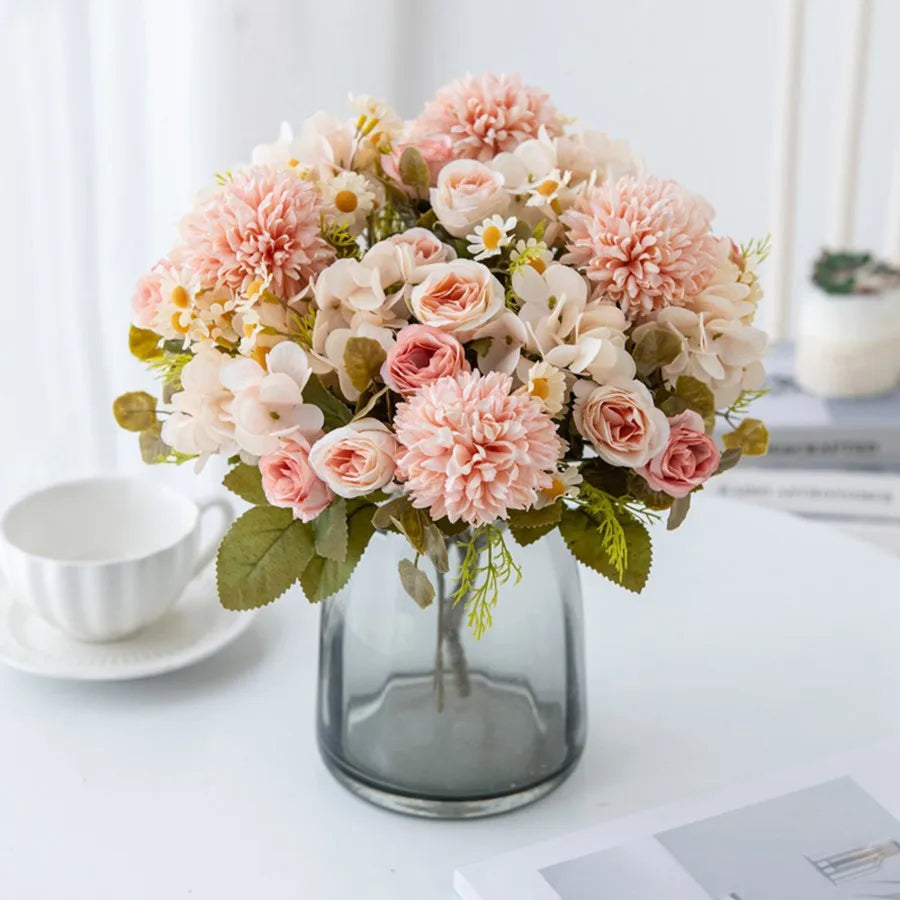 Artificial Chamomile Hydrangea Bouquet – Wedding & Home Décor