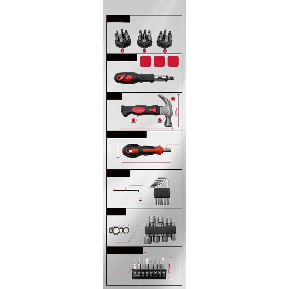 43-Piece Home Tool Kit – Hammer, Ratchet, Wrenches & Sockets