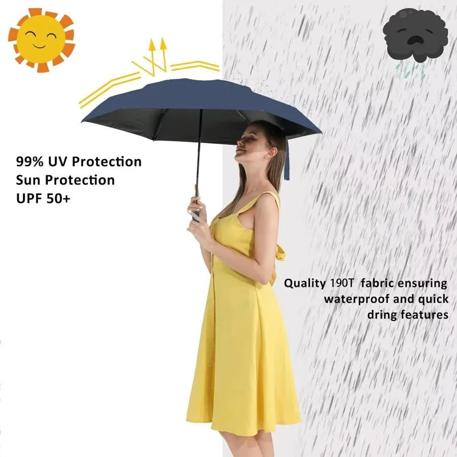 Auto Open Close Compact Travel Umbrella – UV & Rain Protection