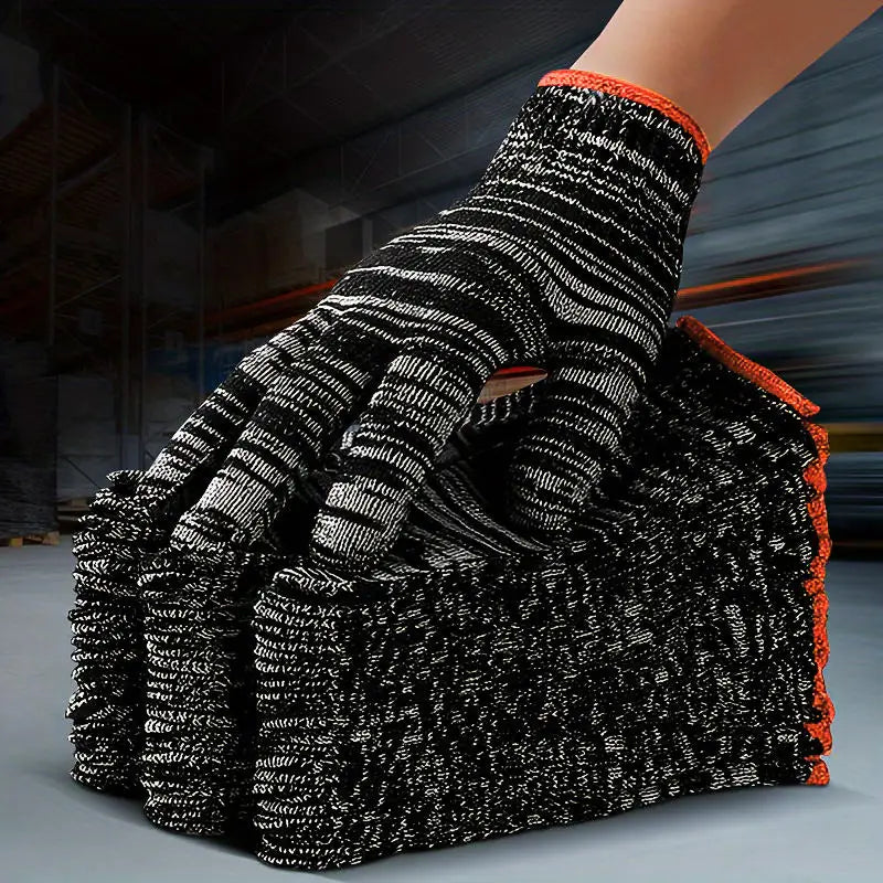 12-Pairs Heavy Duty Nylon Work Gloves Abrasion Resistant Safety