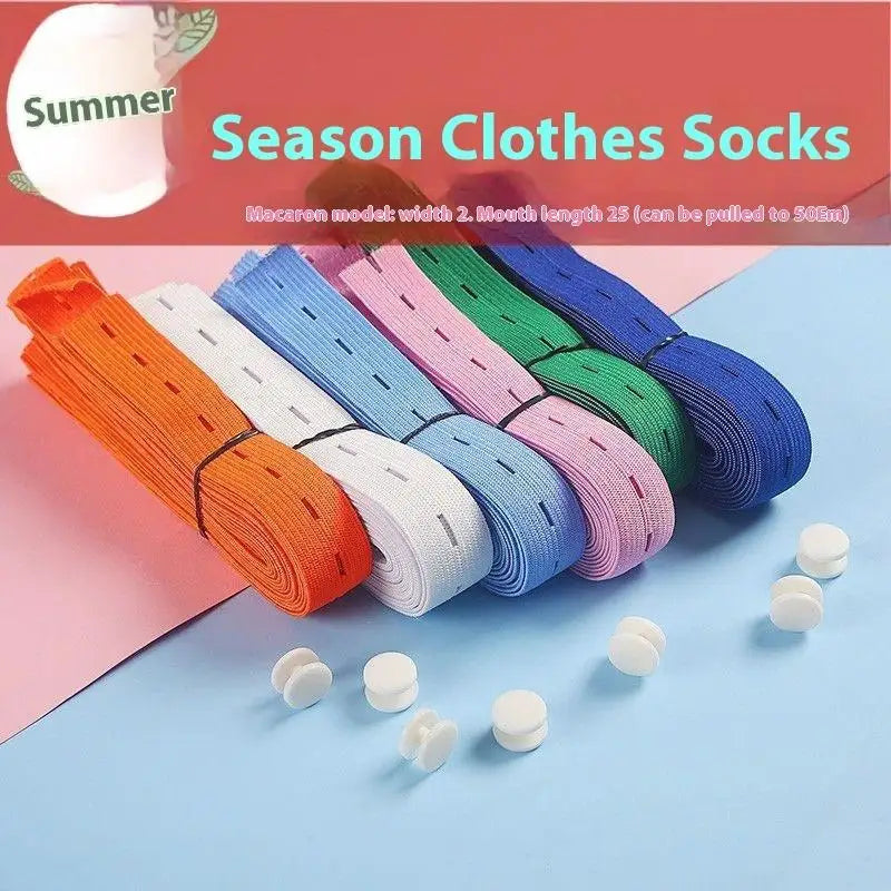 10-Pack Nylon Elastic Bands with Button Hole | Clothes Organizer