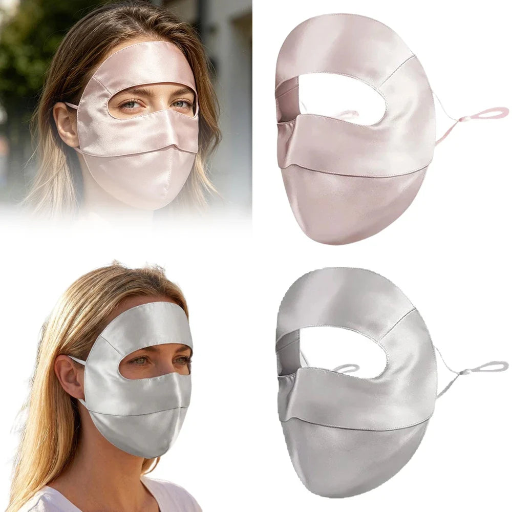 100% Silk Face Mask UPF50+ Sun Protection for Women – Full Face