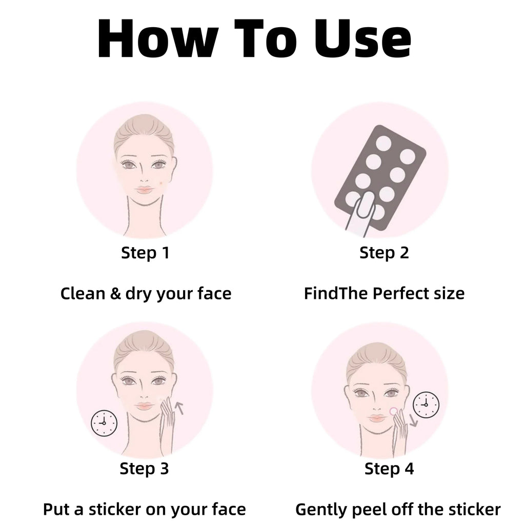 16-Pack Hydrocolloid Acne Patches – Invisible & Waterproof