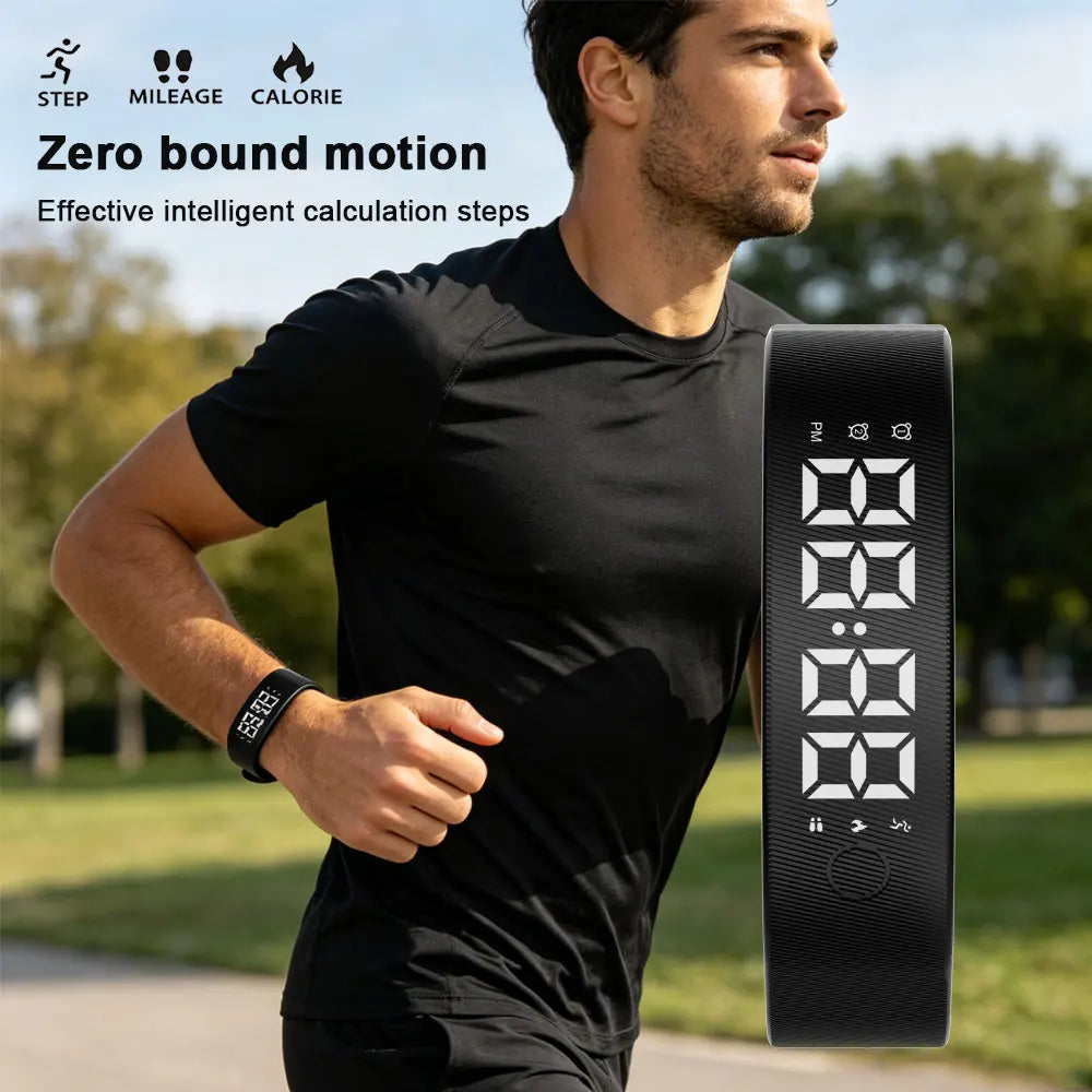 LED Digital Smart Wristbands Waterproof Clock Smartband Running