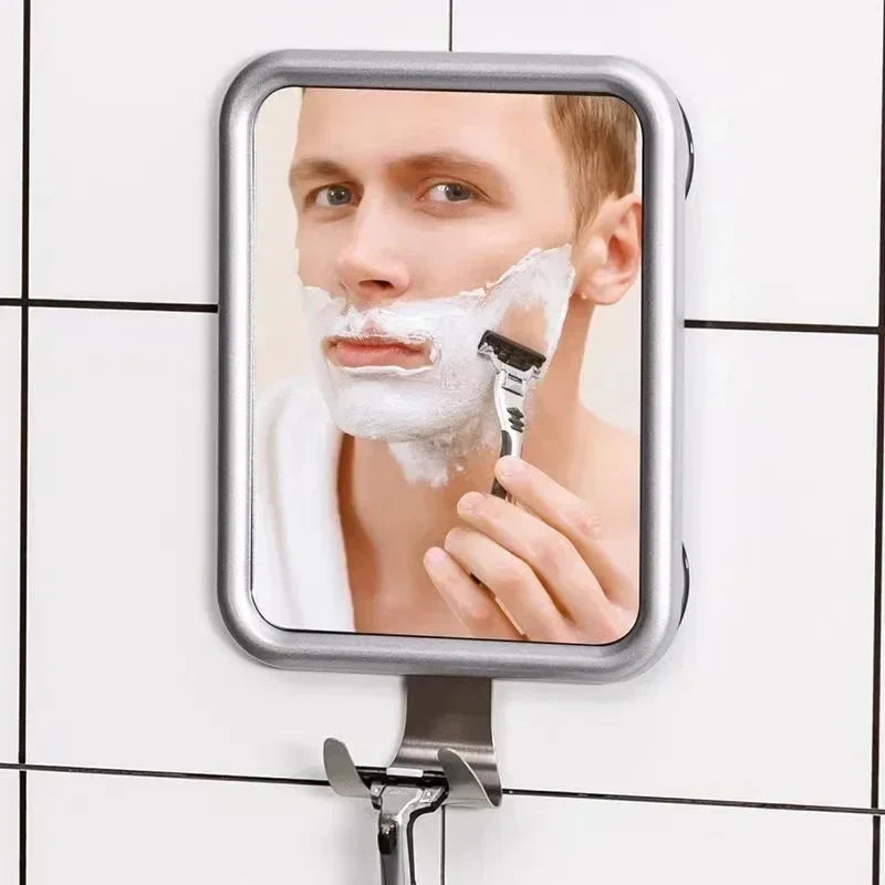 Anti-Fog Shower Mirror with Suction Cup & Shaver Holder