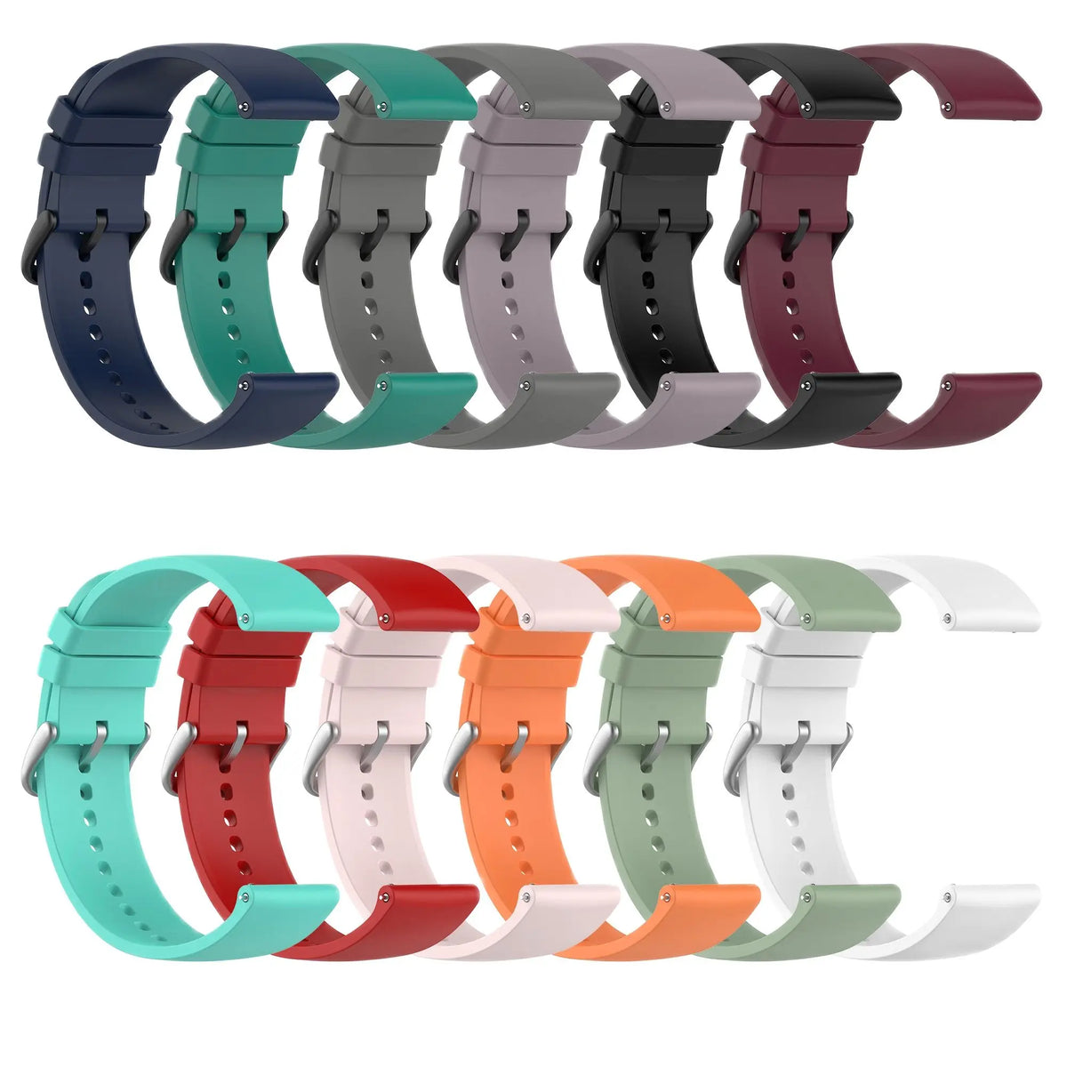 Silicone Watch Band for Amazfit Bip U/S, GTR & Samsung 20/22mm