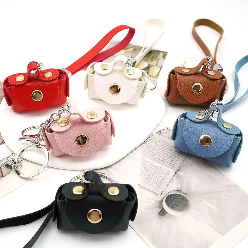 Kawaii Mini Bag Keychain – PU Leather Coin Purse Pendant