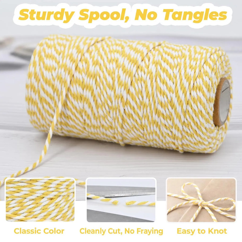 Natural Cotton Baking Twine 2mm x 328ft Kitchen String Rope