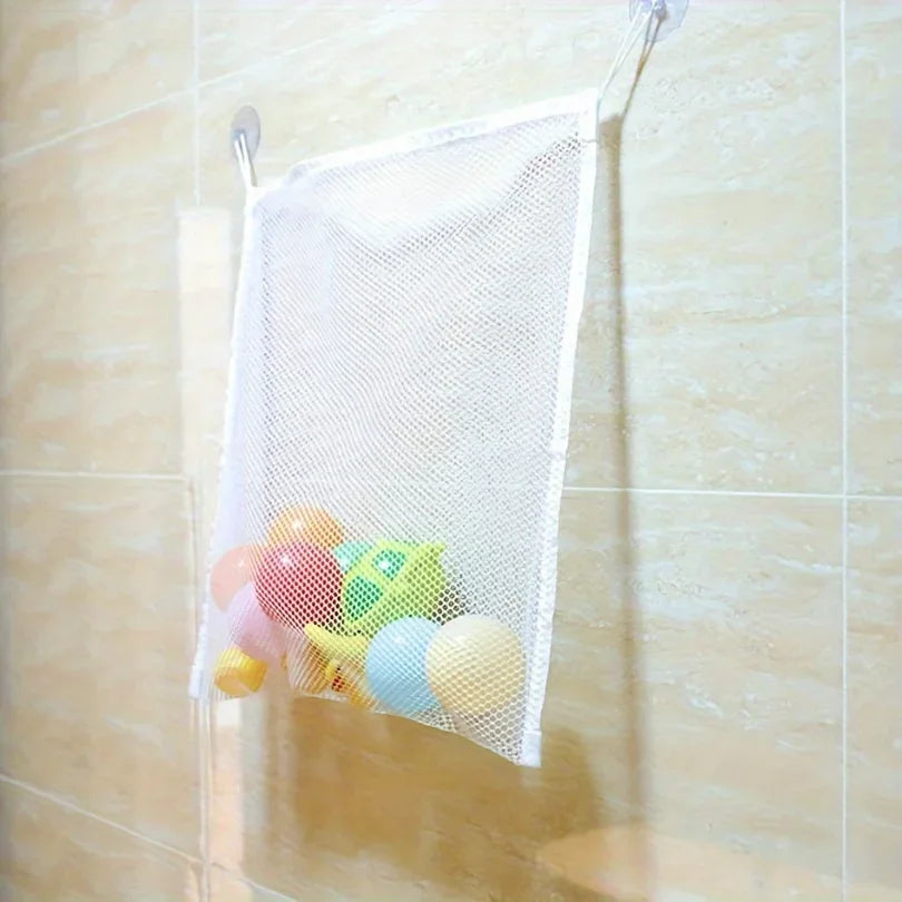 Bathtub Toy Storage Bag with Suction Cups – Mesh Bath Organizer