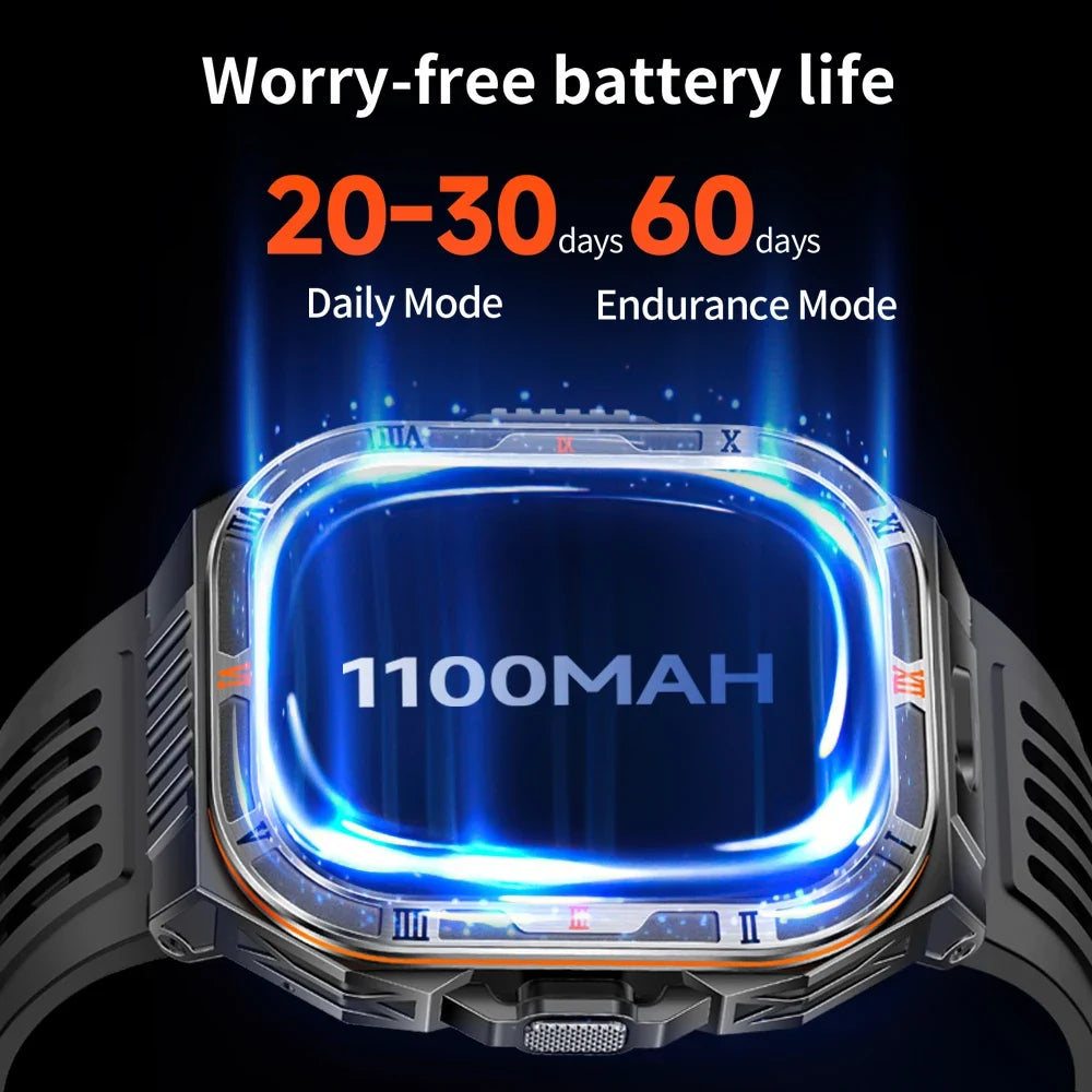 Yoateo Men's Smart Watch | Flashlight, Compass, Bluetooth Call