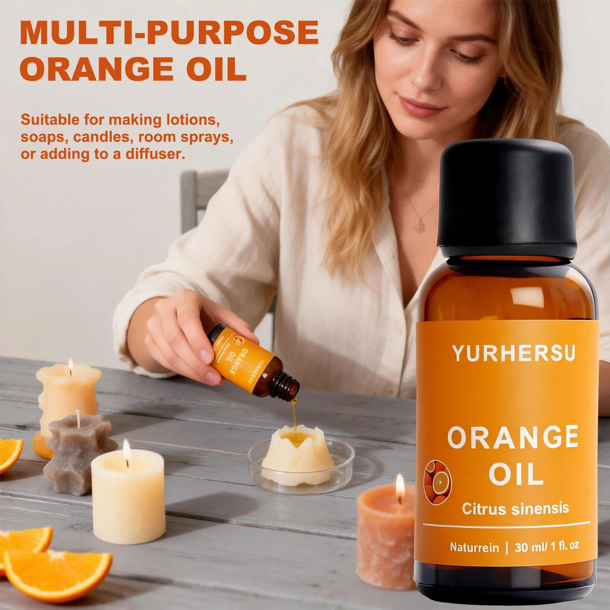 YURHERSU Orange Essential Oil 30ml – Brightening Skin Care