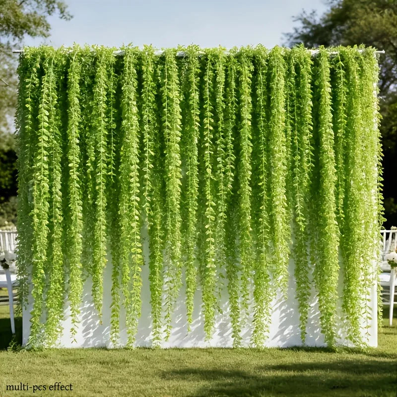200pcs Artificial Willow Leaf Hanging Vine – Faux Greenery Décor