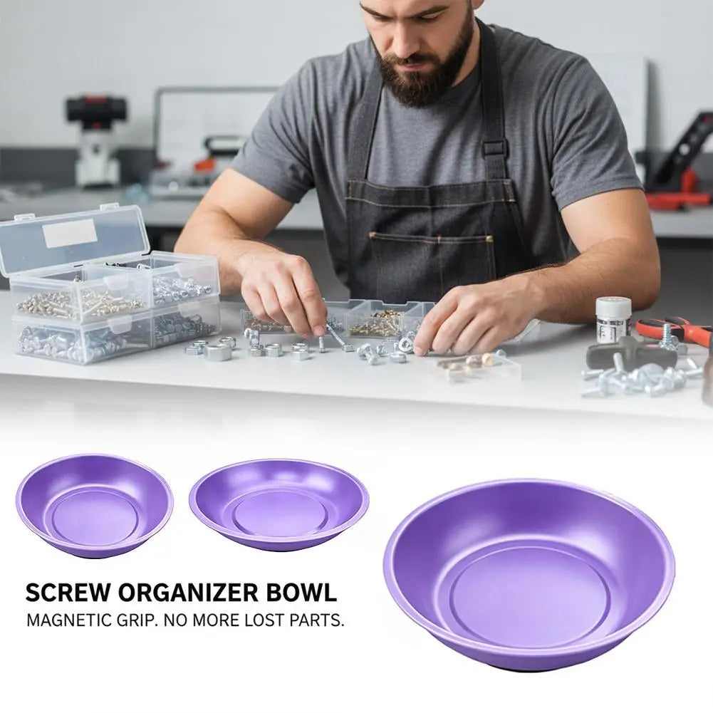 Double Sided Magnetic Screw Tray Purple Storage Bowl Screws Nuts