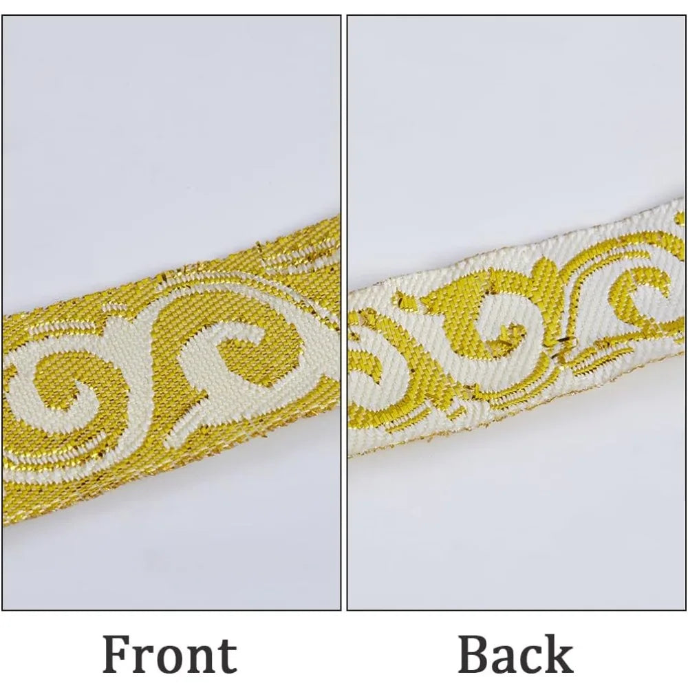 Floral Jacquard Embroidery Ribbon 3/4" – Lemon Chiffon Trim