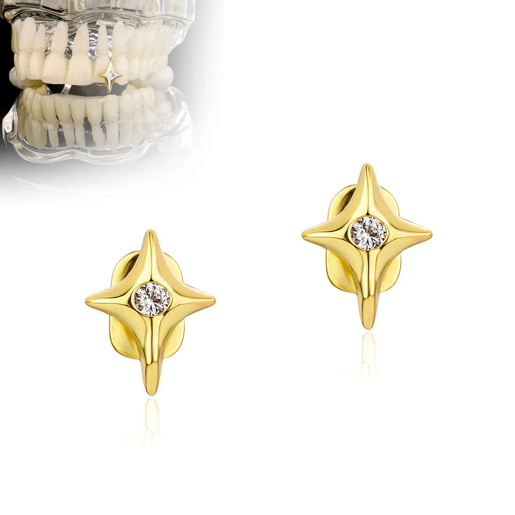 Single Tooth Grill Star Rhinestone Cap | Fashion Grillz Jewelry
