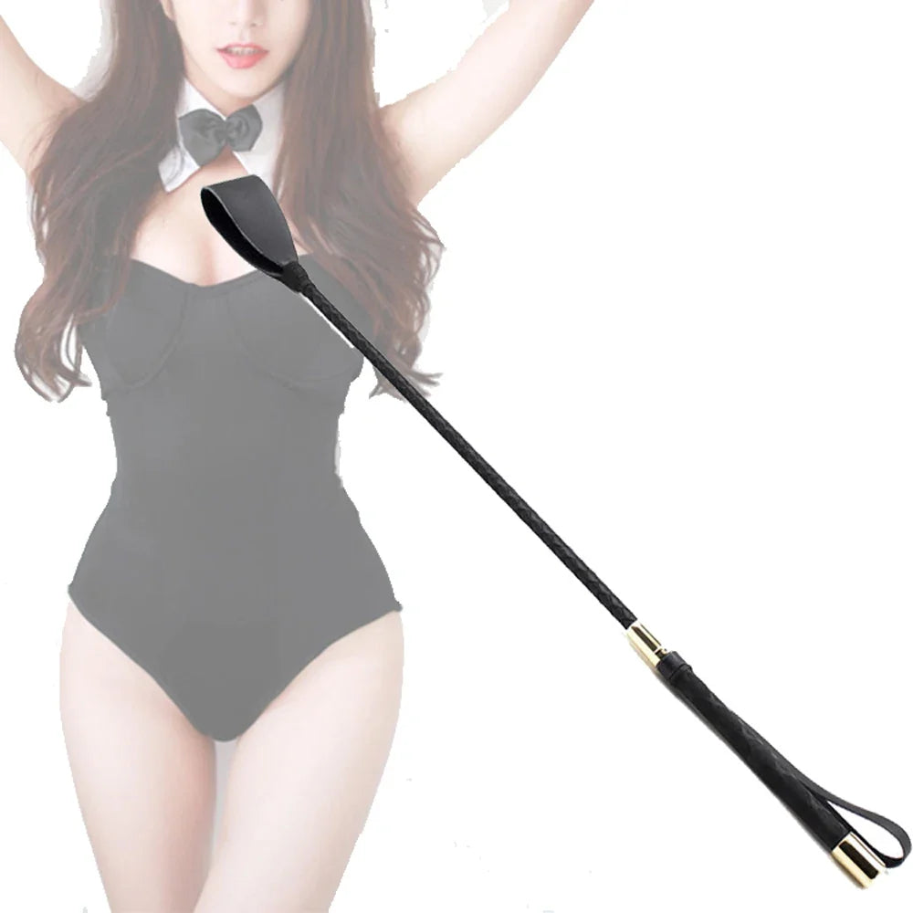 Premium Leather Horse Riding Crop with Double Slapper | 50 & 70cm