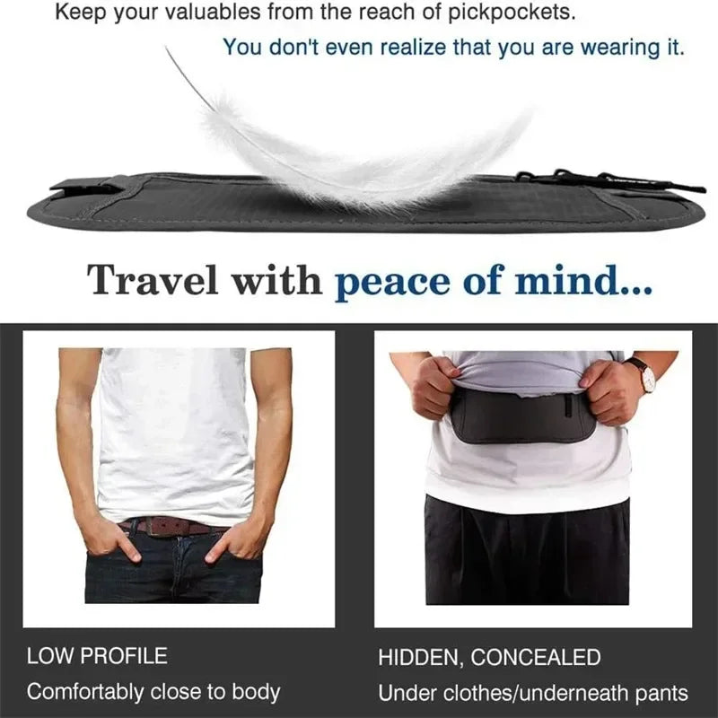 Hidden Travel Waist Pack | Passport & Money Security Belt Bag
