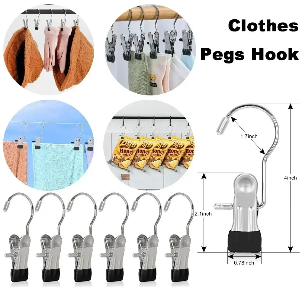 Metal Clothes Hanger Hook Organizer – 5 to 20 Pack