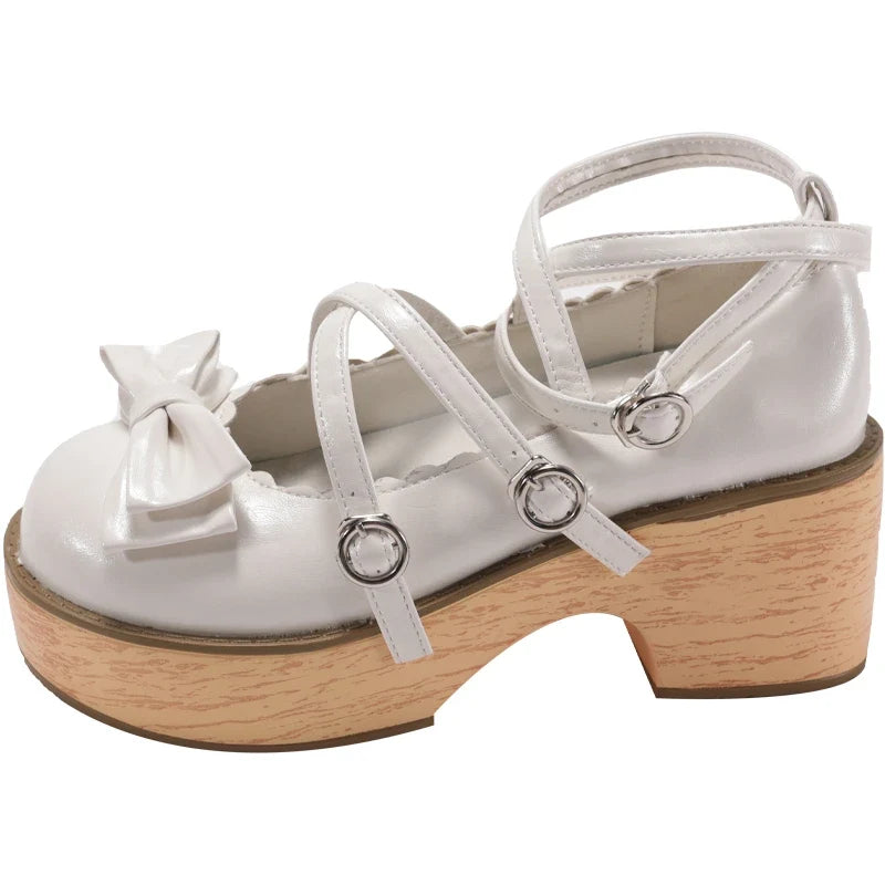 Women's Butterfly-Knot Mary Jane Heels | JK Lolita Pumps