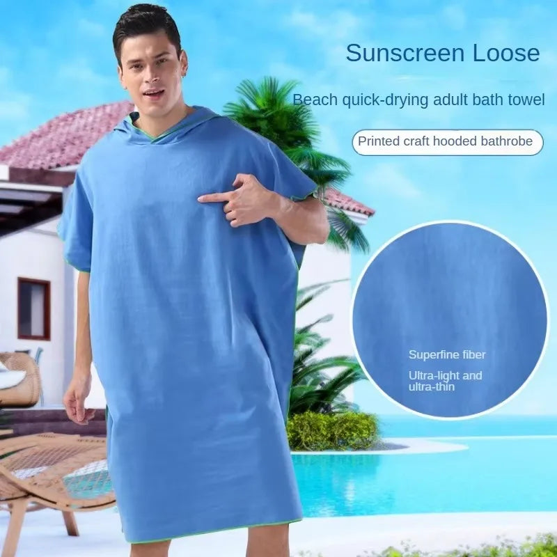 Microfiber Hooded Swim Robe – Quick-Dry Beach & Pool Wrap