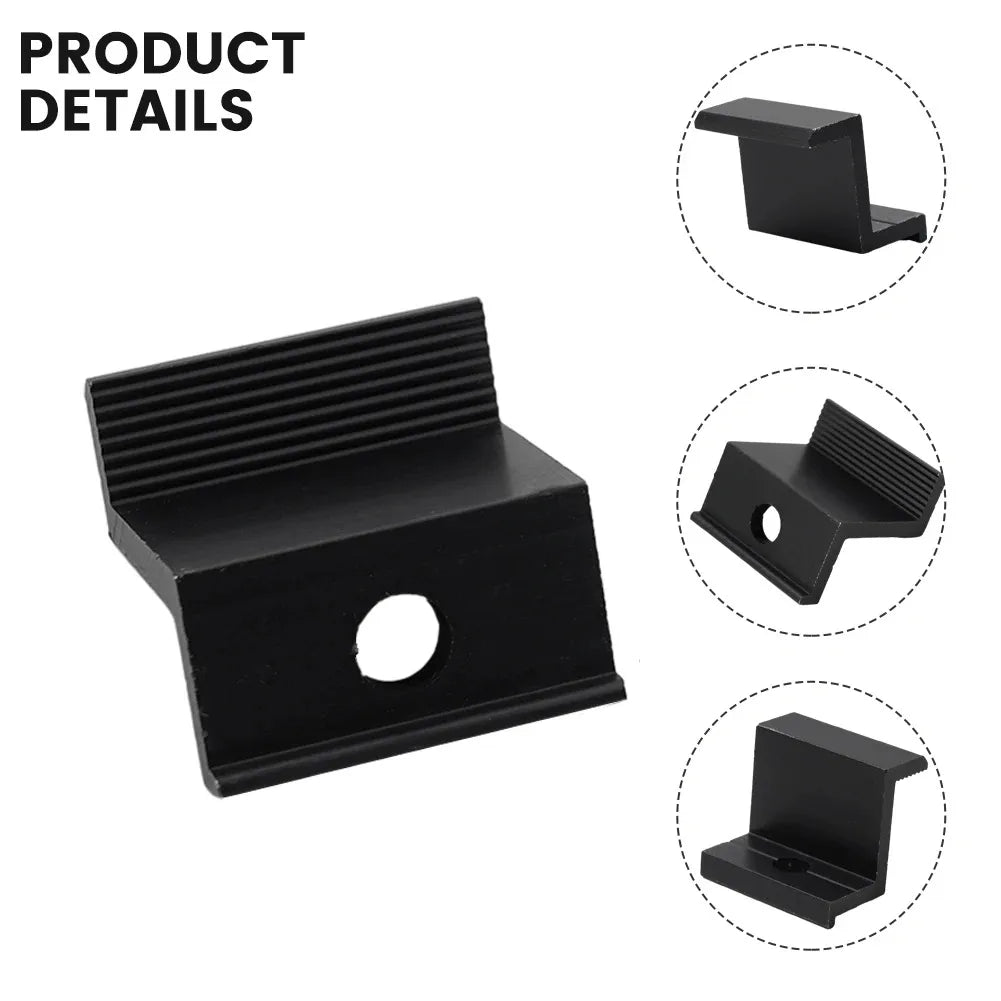 10-Pack Aluminum Solar Panel End Clamps | PV Mount Accessories