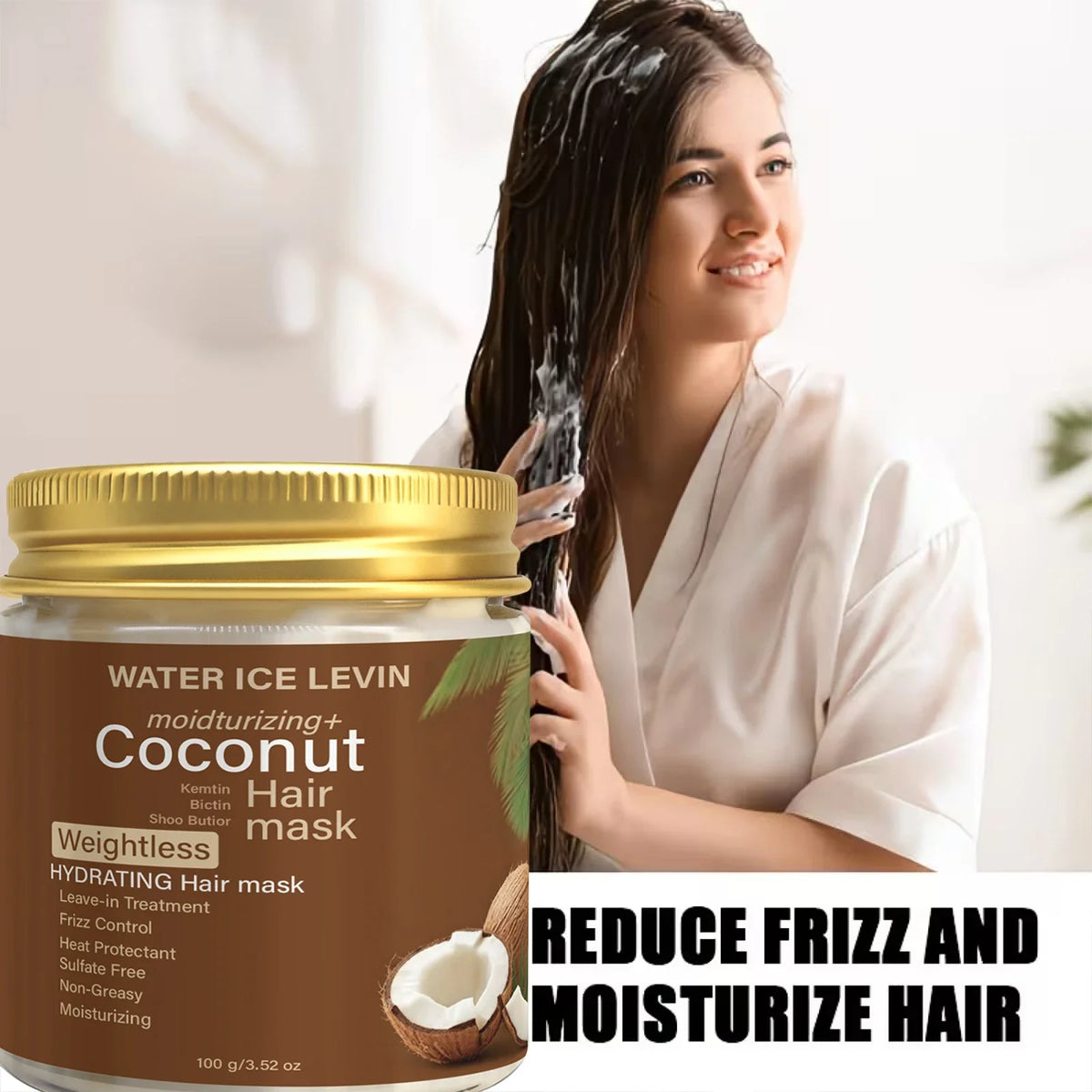 Sulfate-Free Coconut Hair Mask – Moisture & Heat Protection