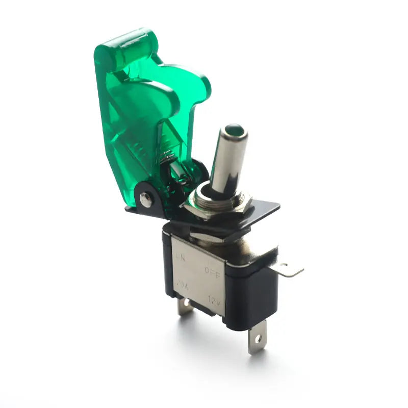 LED Toggle Switch Aircraft Flip Guard Cover – 12V Car Truck